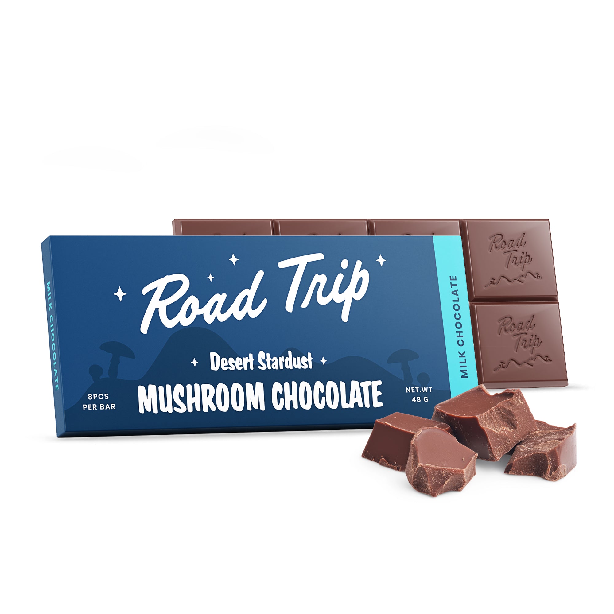 Road Trip Desert Stardust Mushroom Chocolate Bar - Milk Chocolate Road Trip Desert Stardust Mushroom Chocolate Bar - Milk Chocolate